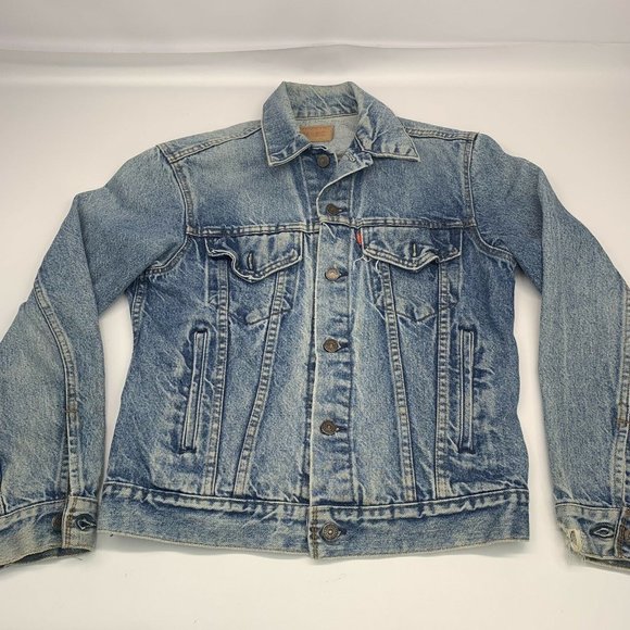 VINTAGE LEVI TRUCKER DENIM JEAN JACKET 70506 MADE IN USA MENS SZ 38